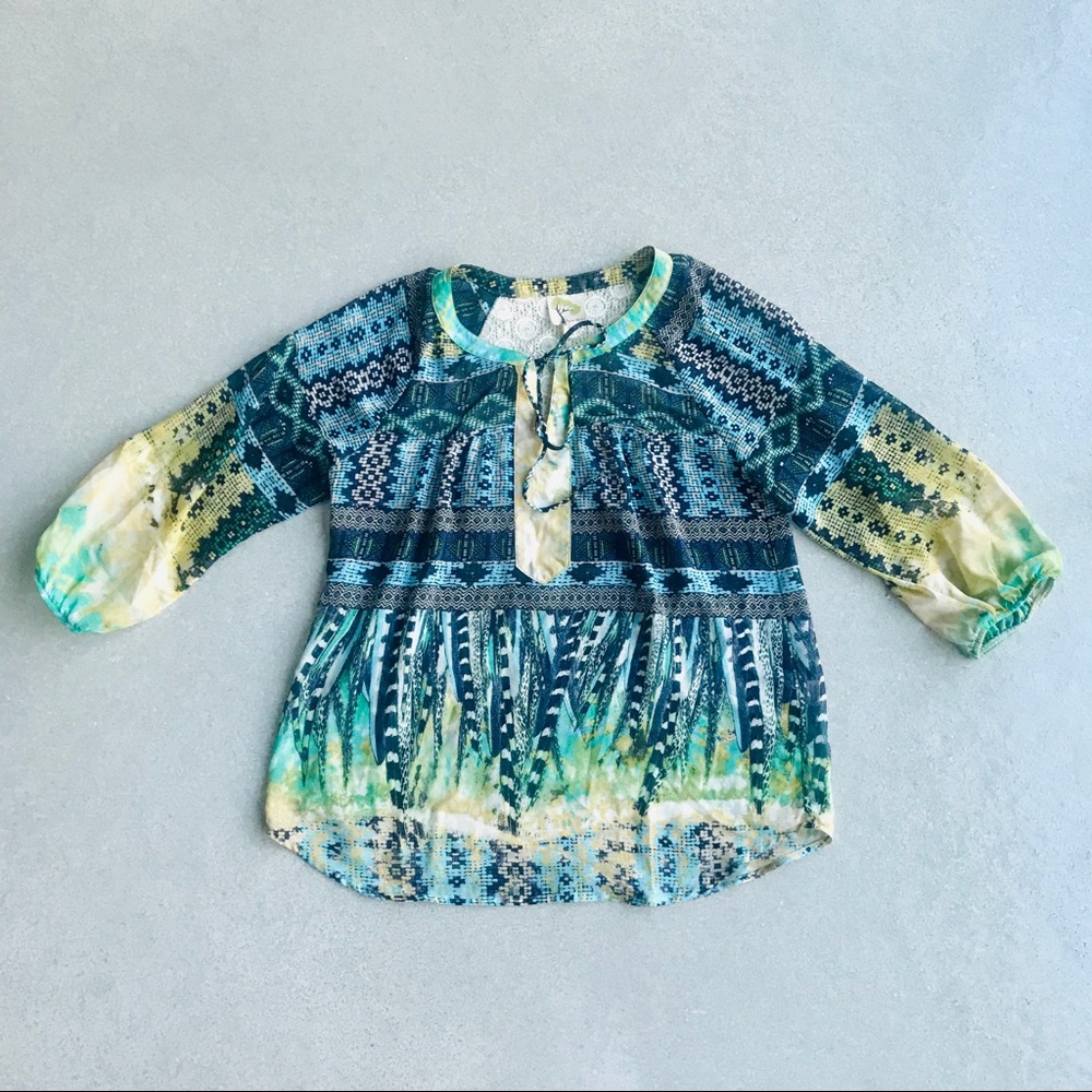 Anthropologie Fig and Flower print blouse size S